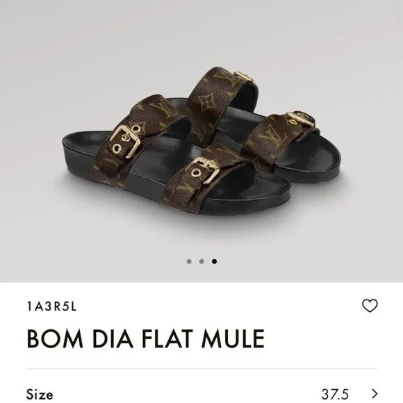 Louis Vuitton LV Monogram Bom Dia Flat Mule Sandal 37.5 - Picture 2 of 11
